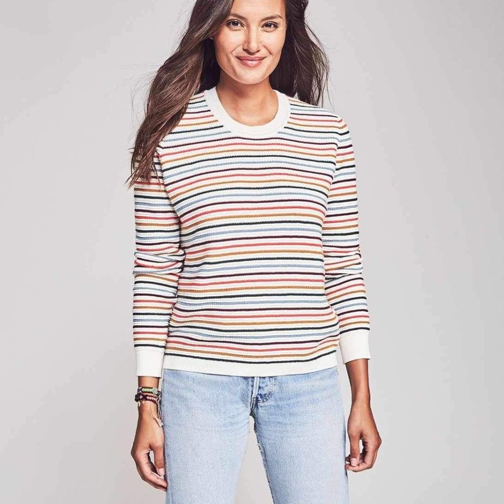Faherty Sierra Pullover Cotton Cashmere Pullover L